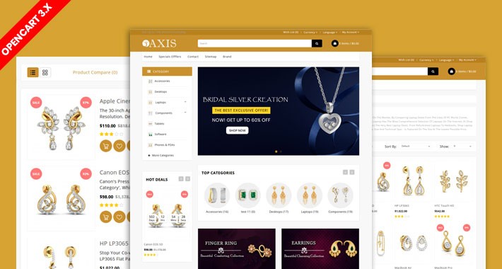 Axis Jewelry Ecommerce Template (Free Installation)