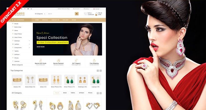 Gabris – Diamond & Jewelry OpenCart Ecommerce Theme