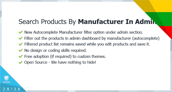 Search Products By Manufacturer under Admin