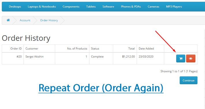 Repeat Order (Order Again)