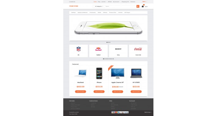 SP Orange Premium Template for OpenCart/JooCart