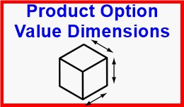 Product Option Value Dimensions