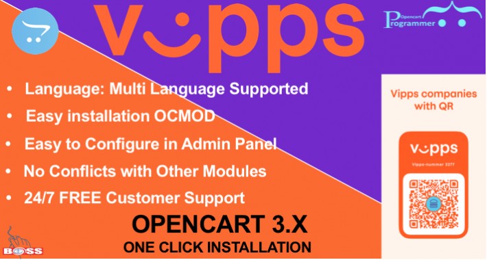 Vipps Checkout for OpenCart 2.x - 3.x - 4.x (3D Secure)