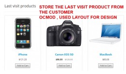 Show the last visit products module extension