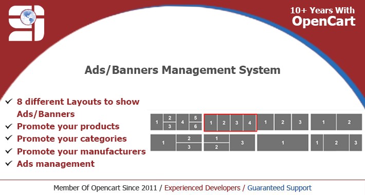 Ads / Banners / Promotions System 8 Layouts(Free Installation)
