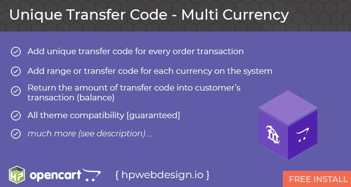 Unique Transfer Code - Multi Currency [advanced]