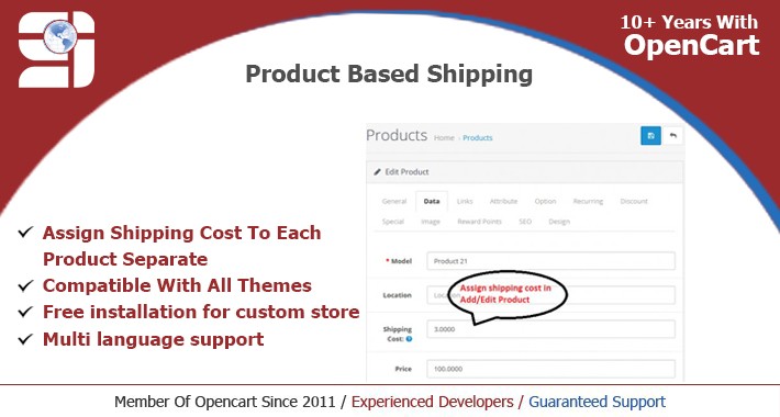 Product Based Shipping  ( OCMOD/VQMOD)