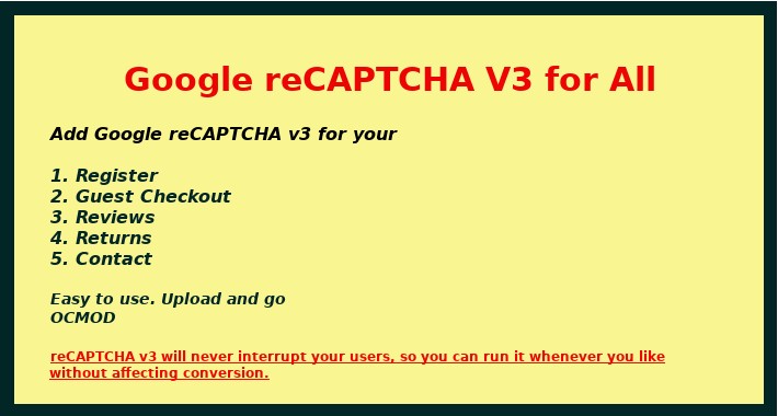 Google reCAPTCHA V3 for all