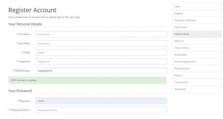 EU EORI Number Validation
