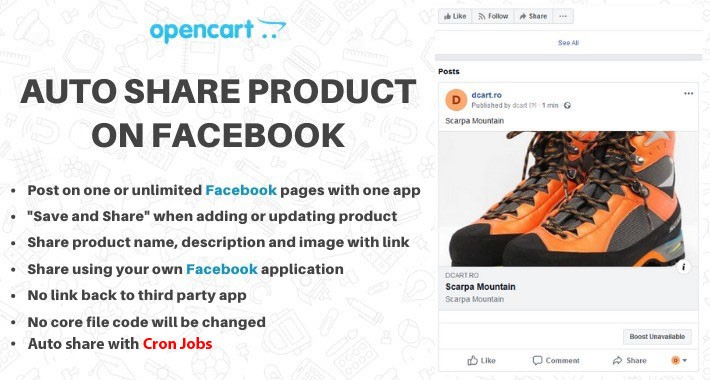 Auto share products on Facebook pages