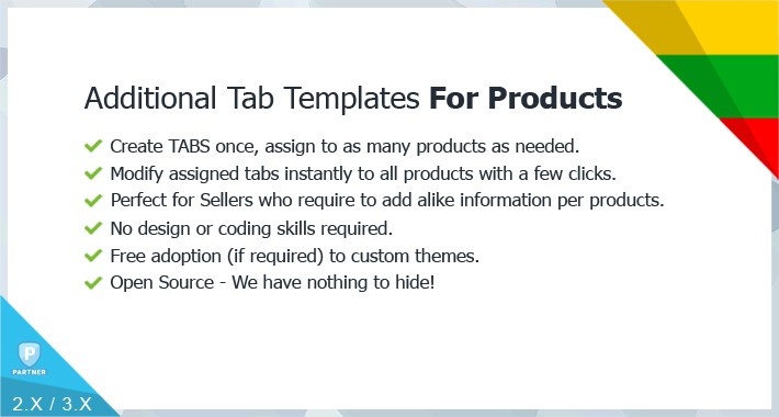 Additional Tab Templates For Multiple Products