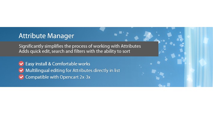 Attribute Manager - Admin Management & Filter Attributes