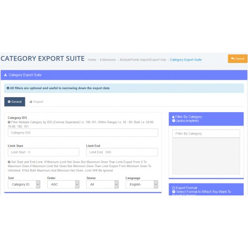 OpenCart - Categories Import Export