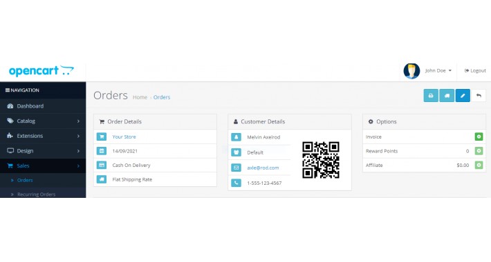 PhoneQR for Customer Order Opencart 2x OC3x