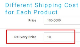 Different Shipping Cost for Each Product