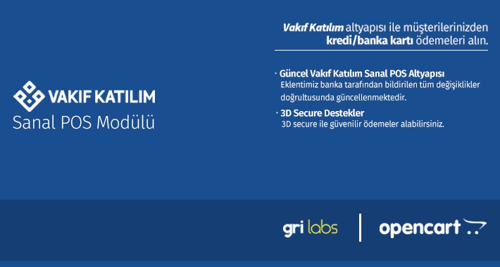Vakıf Katılım OpenCart Sanal POS Modülü - (OpenCart vPOS Module)