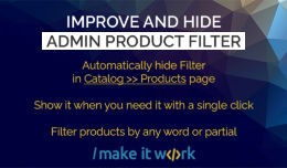 Admin Product Filter improvements - autohide and..