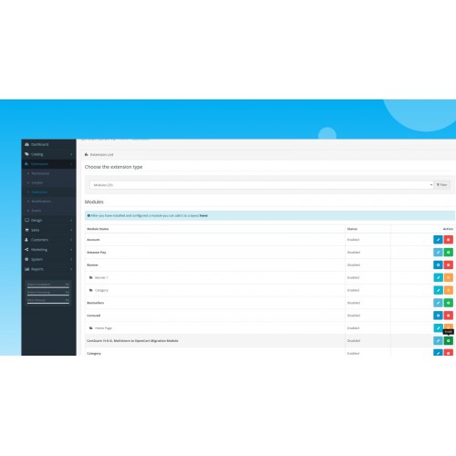 OpenCart Cart2Cart H.H.G. Multistore to OpenCart Migration Module