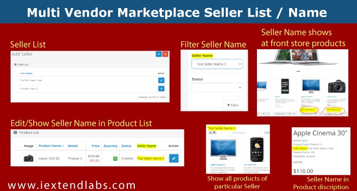 Opencart Multi Vendor Marketplace Seller List / Name