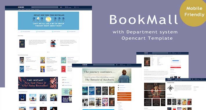 iBook - indie bookstore Opencart theme Include Department system