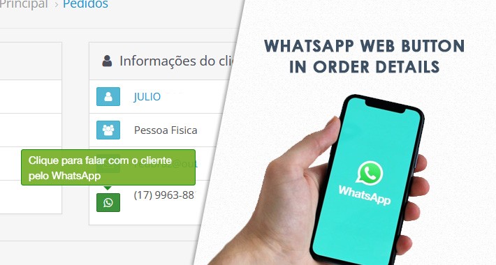 whatsapp button in order details