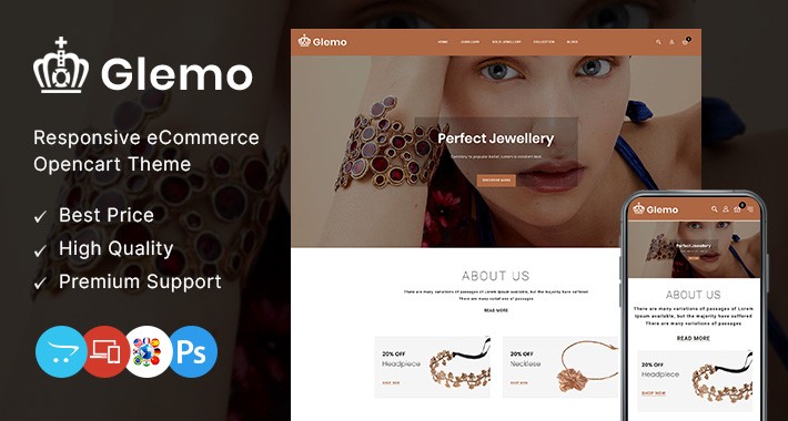 Glemo - Jewelry Shop OpenCart Theme - OPCADD081