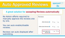 Auto Approved Reviews OpenCart 3x