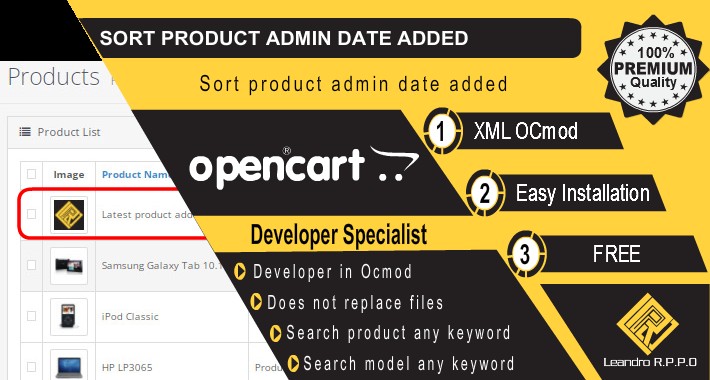 Sort Product Admin Date Added