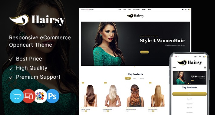 Hairsy - Beauty Multipurpose OpenCart Theme - OPCADD064