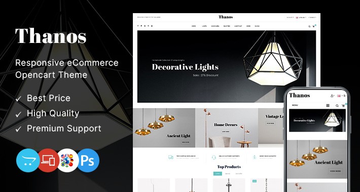 Thanos - Lighting Store OpenCart Theme - OPCADD060