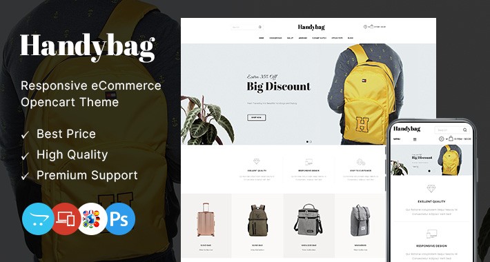 Handybag - Purse Store OpenCart Theme - OPCADD054