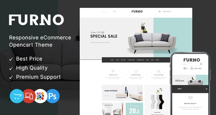Furno - Furniture Store OpenCart Theme - OPCADD051