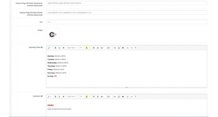 Add Multiple Contacts & Email at Contact Us Page