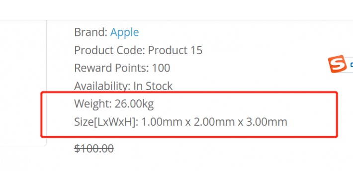 Show Product Dimensions with Unit