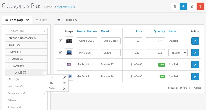 Categories Plus Admin Editor