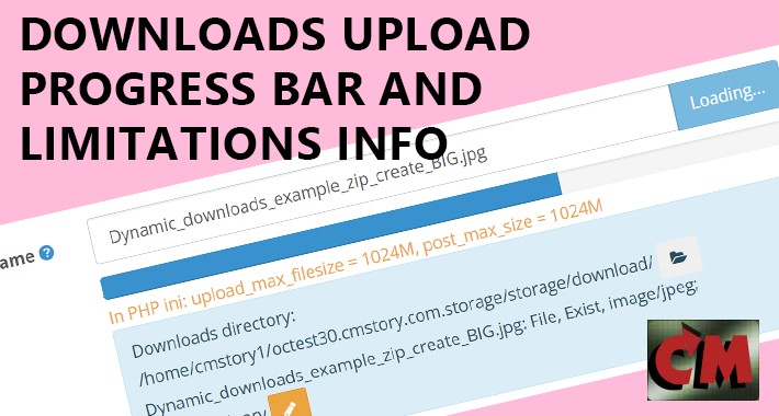 OpenCart - Como Downloads Upload Progress Bar And Limitations Info