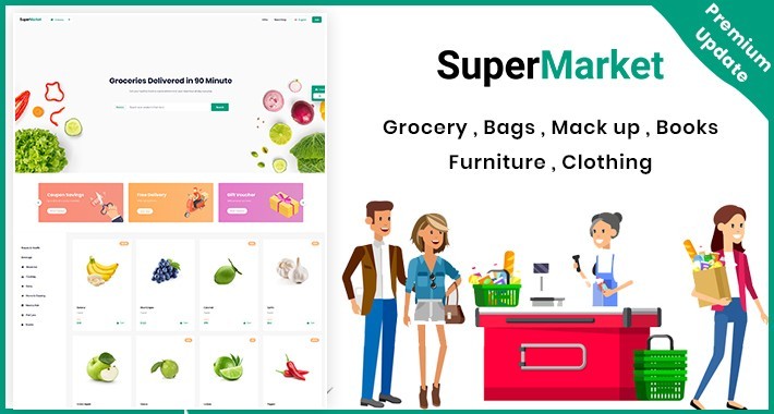 Supermarket Mega Multi Store Opencart Theme
