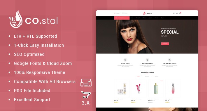 Costal - Beauty Store  OpenCart Responsive Theme