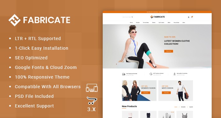 Fabricate - Unique Fashion Store OpenCart Responsive Theme