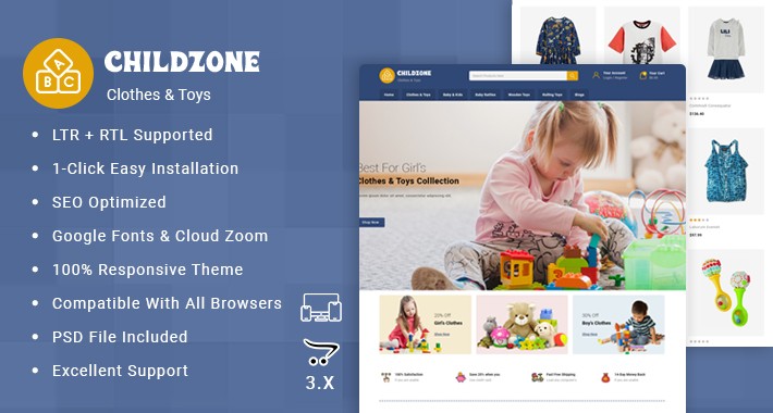 ChildZone – Kids Store OpenCart Responsive Theme