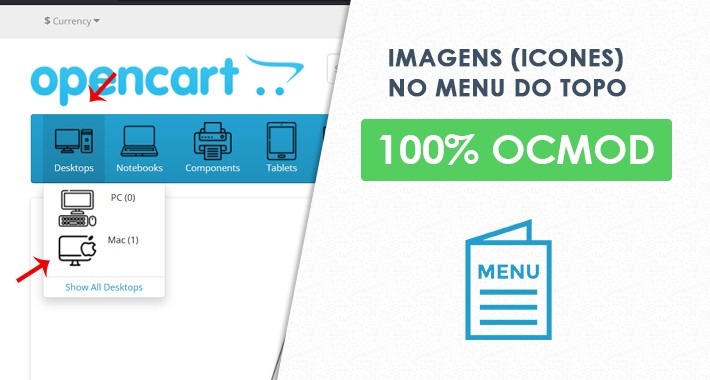 OpenCart - Category icon in the top menu