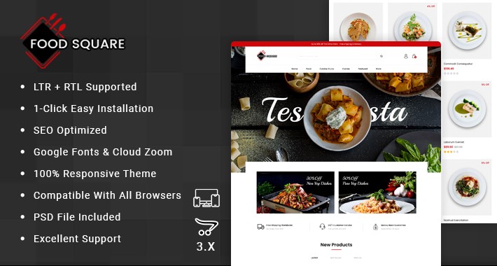 Food Square - Restaurant Store  OpenCart Responsive Theme