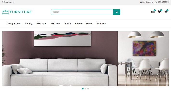 Furniture Responsive Theme OpenCart 3.x