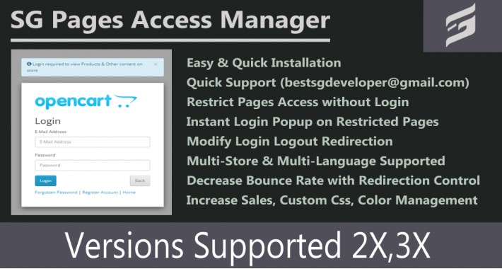 Pages Access Manager / Login Popup / Redirection Control