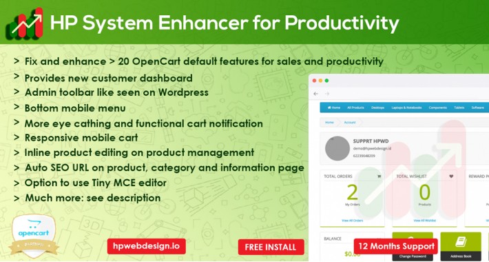 OpenCart System Enhancer | Sales And Productivity Pack