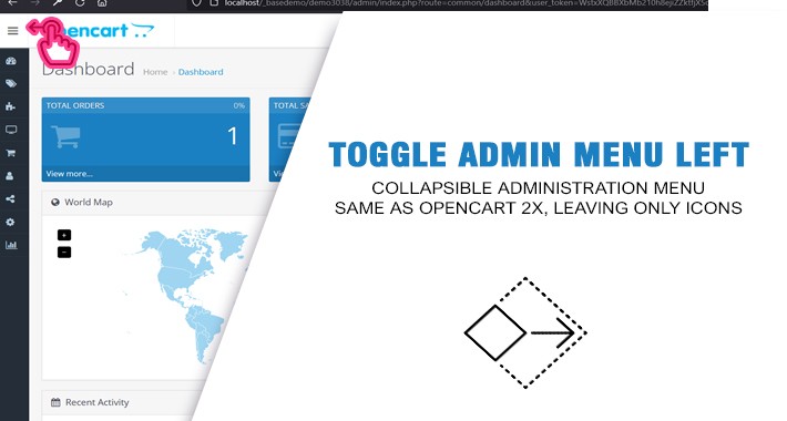 Admin menu left collapsed
