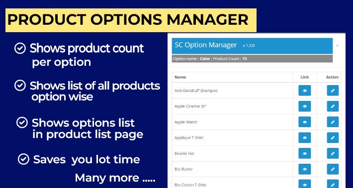 Admin : Product Options Manager (Premium)