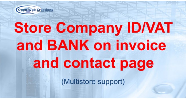 Store Company ID/VAT/IBAN/BIC