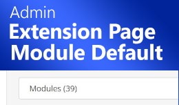 Admin : In Extension Page Module as Default