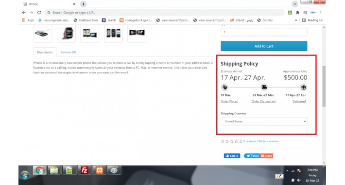 Calculate shipping  time & cost estimate